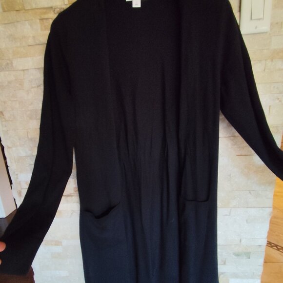 Black cardigan knee length M - Picture 4 of 5